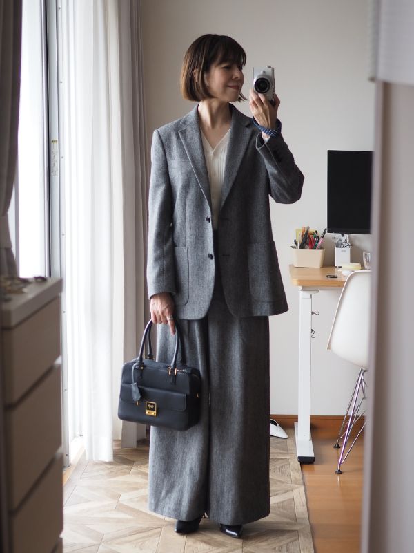 骨格診断ウェーブタイプ　オーバーサイズのセットアップの着画